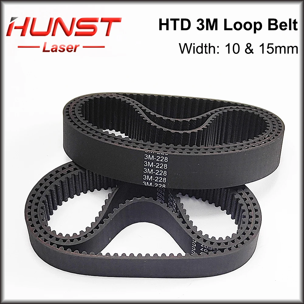 Hunst HTD 3M Closed Loop Belt Rubber Timing Belt Various Transmission for CO2 Laser Engraving Cutting Machine / 3D Printer