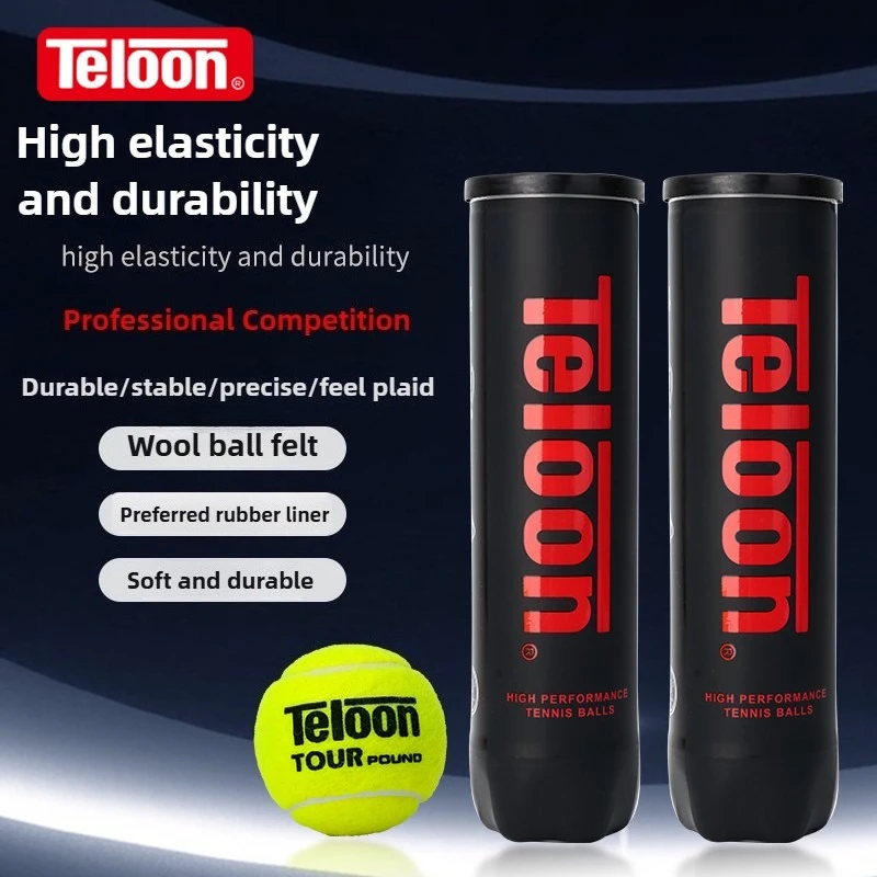 

Teloon P4 Tennis Balls, 2/4 Cans, Professtional Competition Matches Training Regular Duty Felt Pressurized Tennis Balls