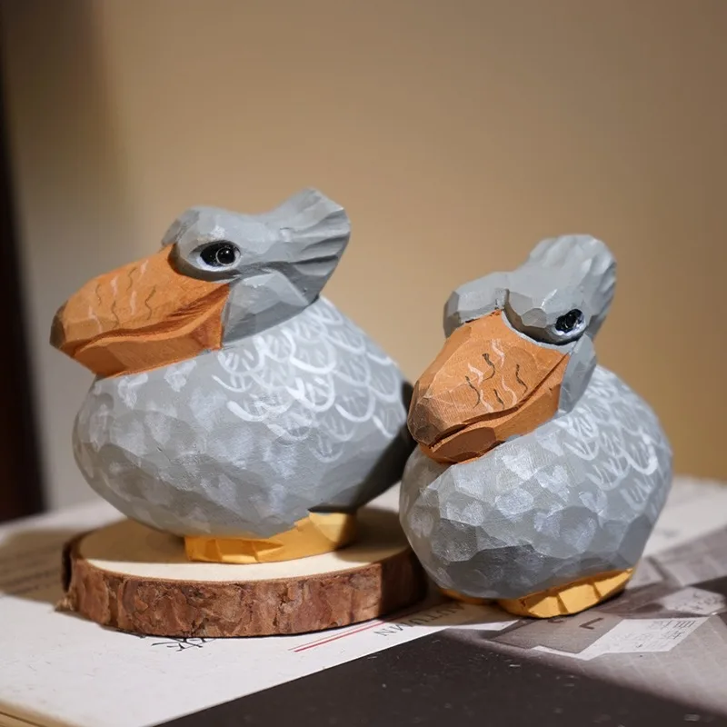 1 قطعة فرس النهر التمساح الحرفية الخشب الطيور النحت Avian تمثال مكتب رف الكتب الجدول زينة زخرفية الطبيعة مستوحاة هدية