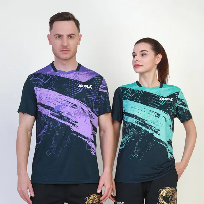 JOOLA 2207 maglia da Ping Pong comoda maglietta sportiva da uomo e da donna camicia da Ping Pong a maniche corte traspirante ad asciugatura rapida