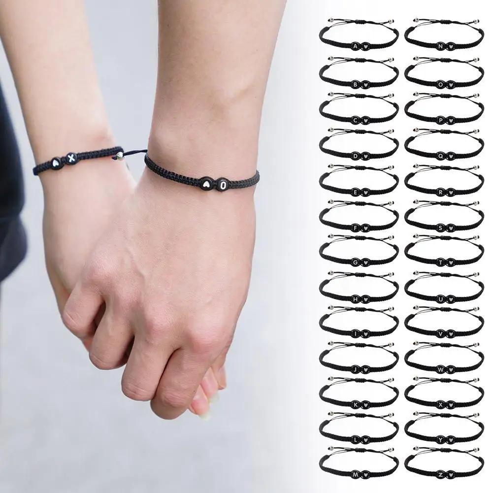 26-летний-тканый-браслет-с-буквами-регулируемый-плетеный-браслет-ручной-работы-для-пары-с-черно-белым-бисером-персонализированные-ювелирные-аксессуары