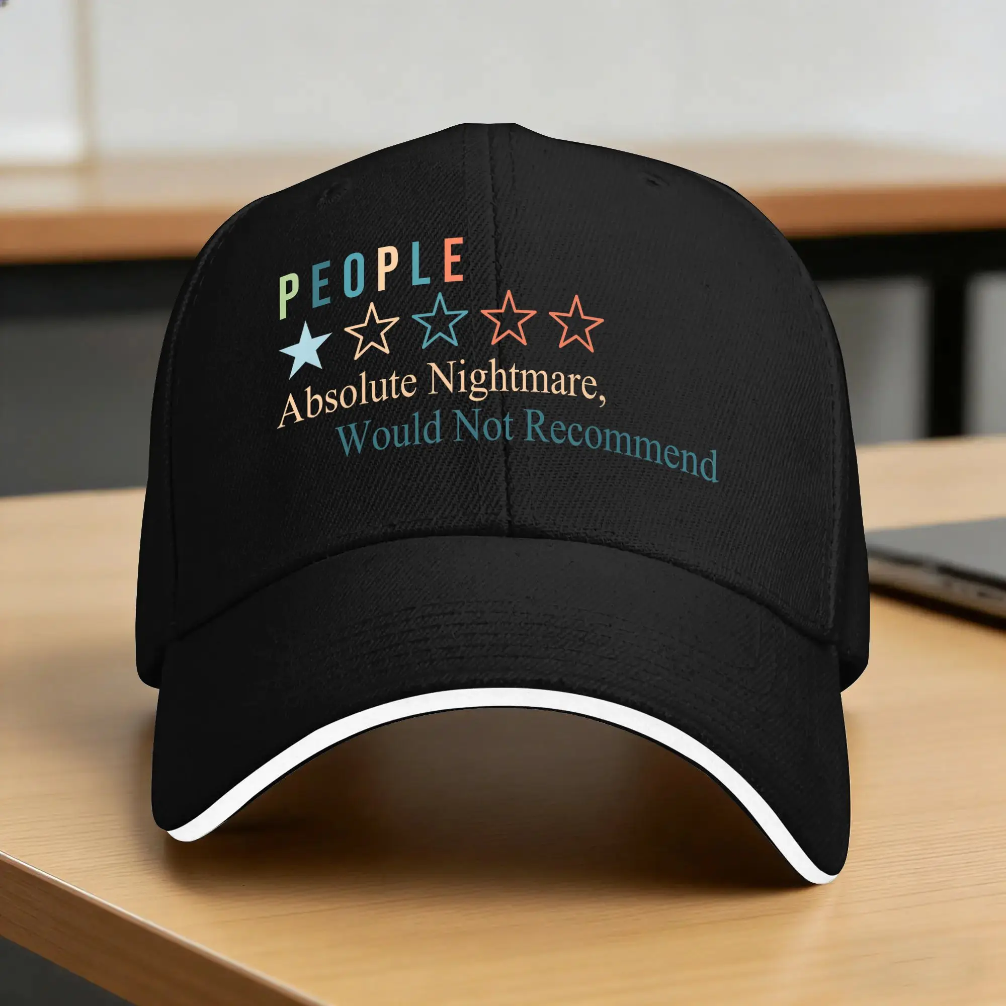 Summer People Would Not Recommend One Star Total Nightmare Baseball Cap  Hiking Fishing y2k Cool Print Sun Hip Hop Hats