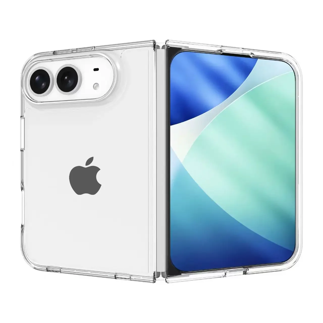 Przezroczyste etui na telefon iPhone Duo 18 Fold 17 16 15 14 Plus 13 12 11 Pro Max, przezroczysta, odporna na wstrząsy, ochronna obudowa.