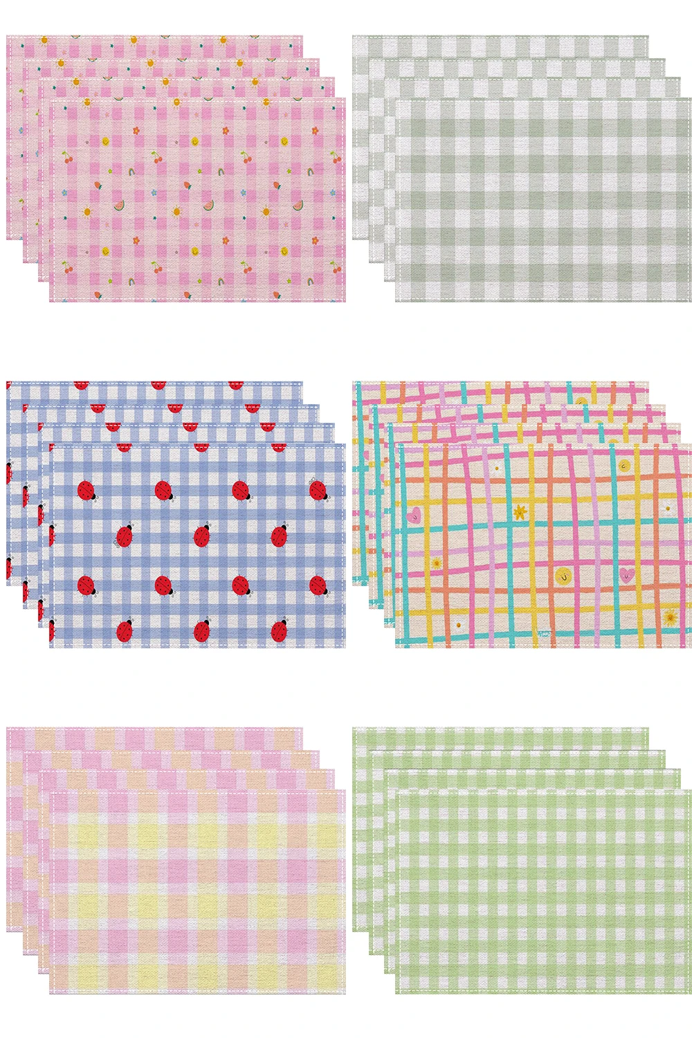 Various Checkerboard Colors Placemat Kitchen Dining Room Dining Table Anti-scalding Heat Insulation Mat