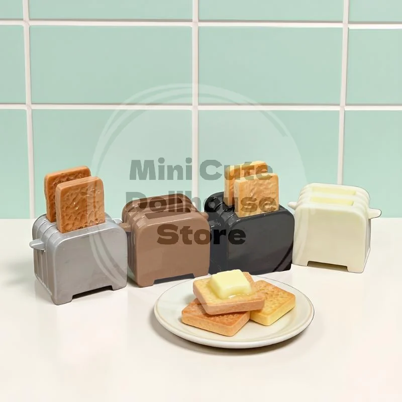 3Pcs Creative Mini Breakfast Bread Machine Set Miniature Food Toy Kitchen Scene Model Small Dollhouse Accessories