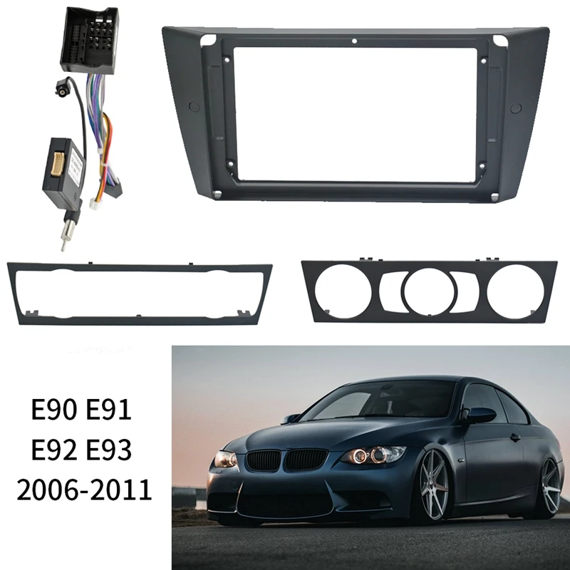 

9 Inch Car DVD Frame Audio Fitting Adaptor Dash Trim Kits Fascia Panel For-BMW 3 Series E90 E91 E92 E93 2006-2011