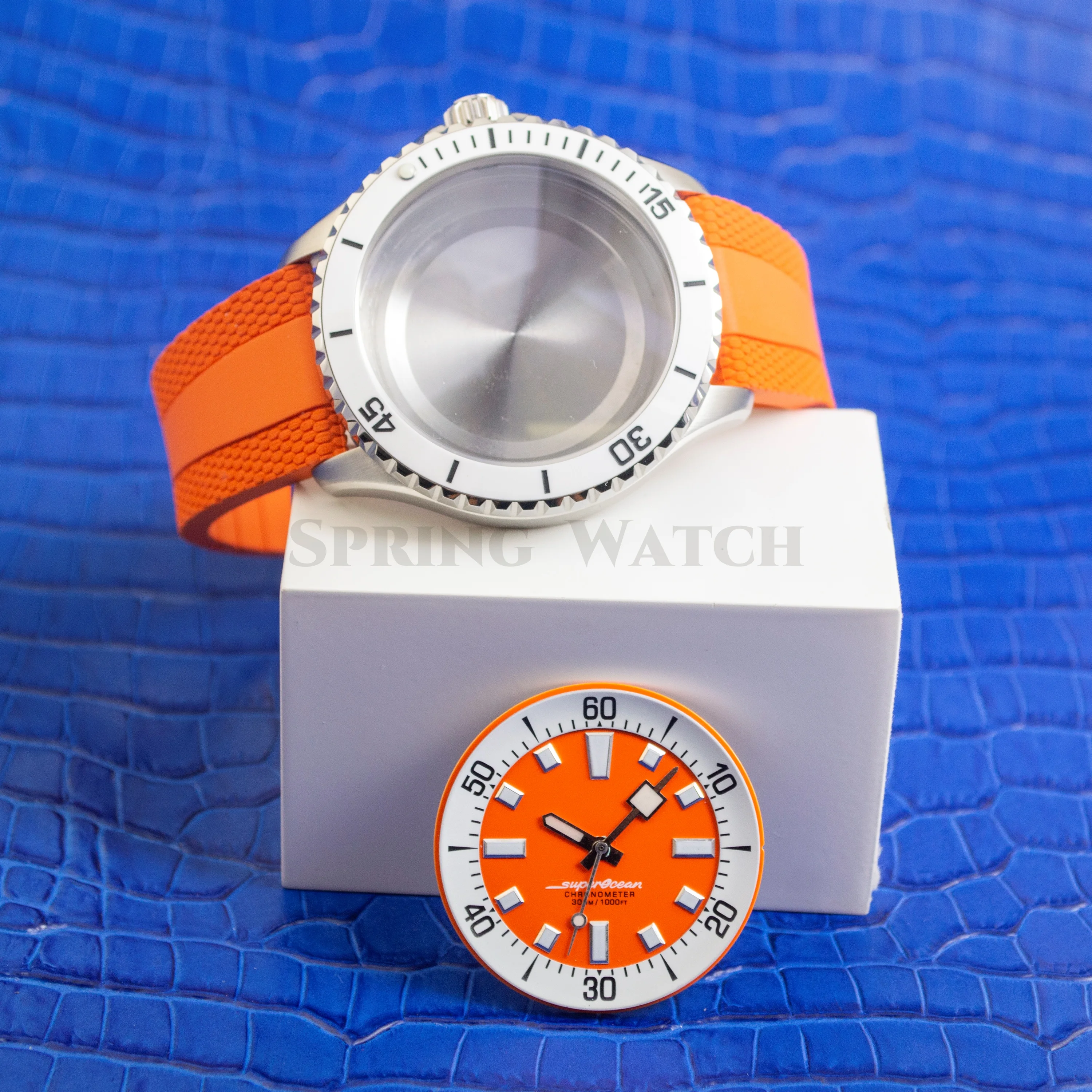 

for SUPEROCEAN Watch Case Strap Dial Hands NH35 Case 200m Waterproof Stainless Steel Sapphire Crystal fit NH35 NH36 Movement