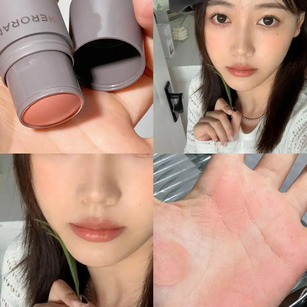 Double-ended Blush Stick Sponge Facial Blush Waterproof Face Blusher Brightening Korean Shadow Cheek Tint Cosmetics Contour M7Z8