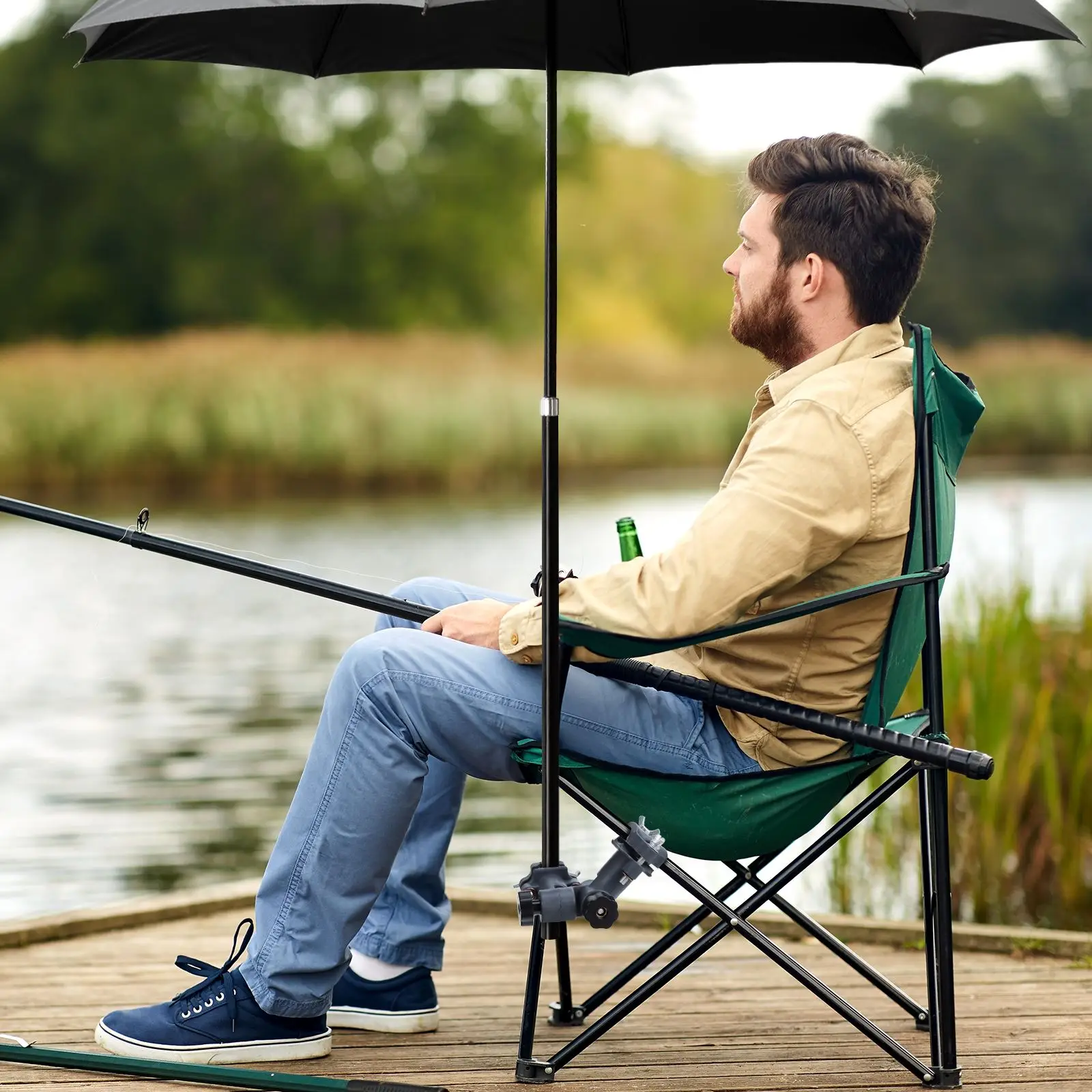 Support anti-stress pour parapluie de pêche, accessoire de parasol, chaise de plage en plein air