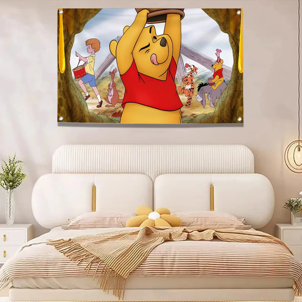 Winnie the Pooh Double Penetration Pirate Barber Accessories Fall Decorations Christmas Decoration 2024 Office Home Garden Flag