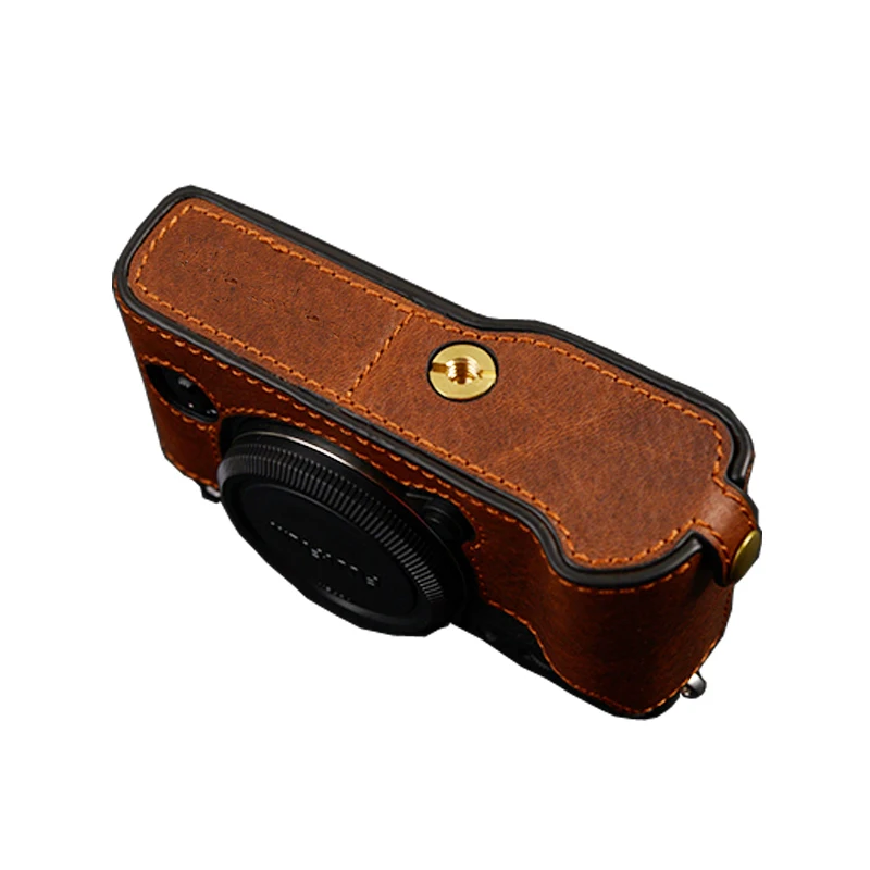 For Fujifilm XT10 XT20 Fuji XT20 XT30 Handmade Camera Bag Cover Vintage Case Genuine Leather Camera case Half Body image 4