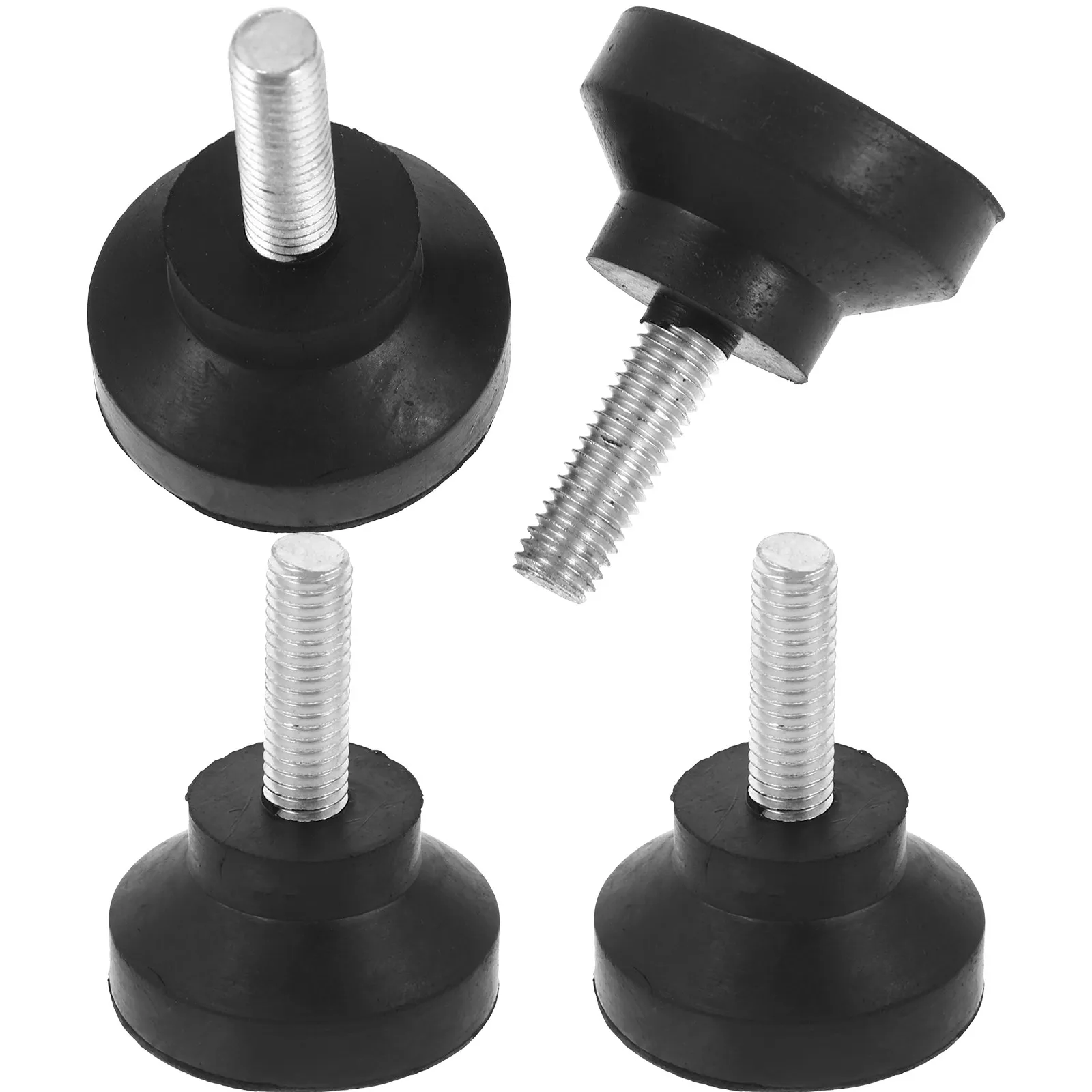 4pcs Adjustable Furniture Levelers, Heavy-Duty Threaded Feet with Silent Rubber Cushion for Tables, Cabinets, Machinery