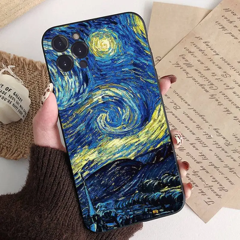 Van Gogh Starry Sky Art Phone Case For iPhone 8 7 6 6S Plus X SE 2020 XR XS 14 11 12 13 Mini Pro Max Mobile Case