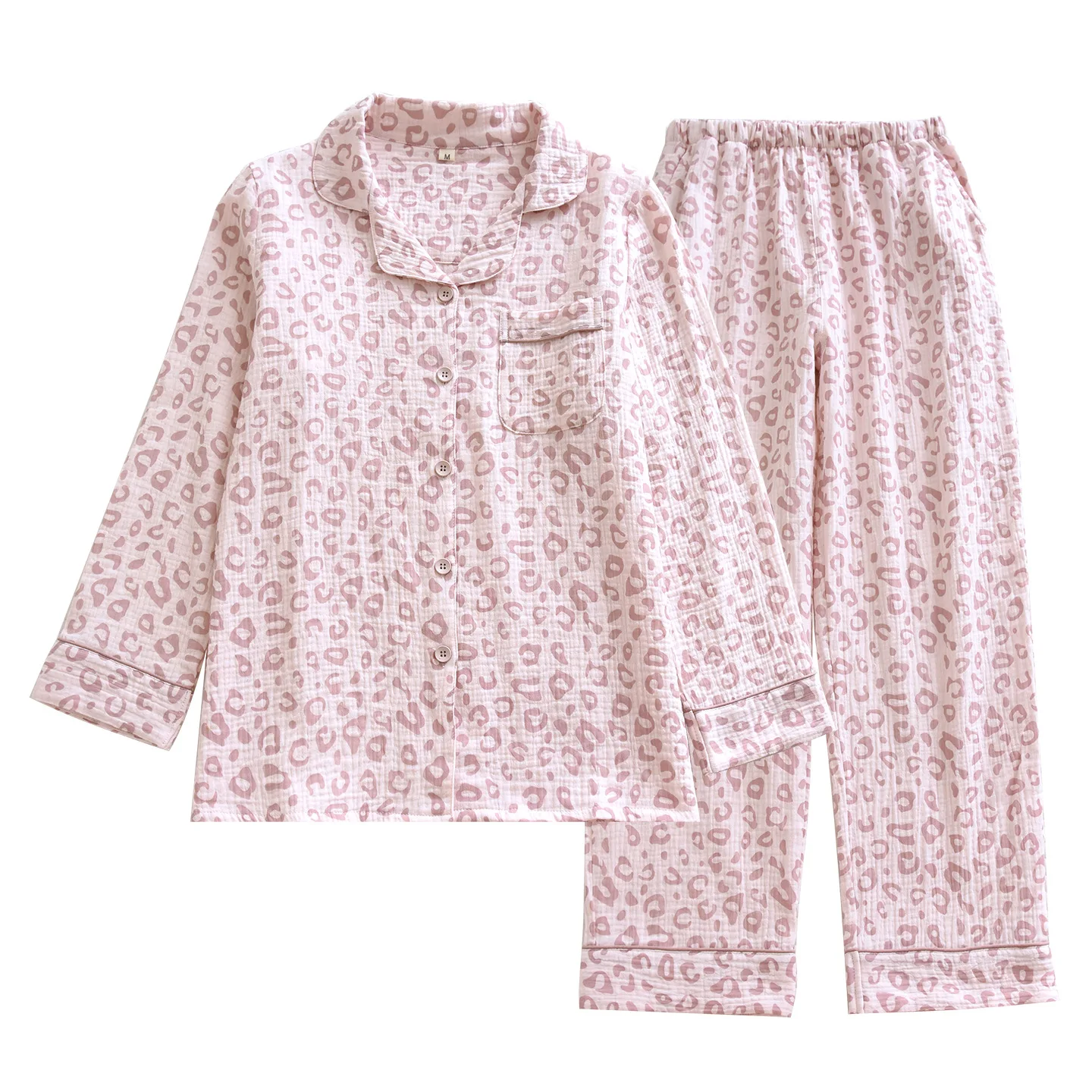 Turn-Down Collar Floral Printing Women Sleepwear Clothes for Spring and Autumn Loose Comfortable Homewear Pijamas Set 5