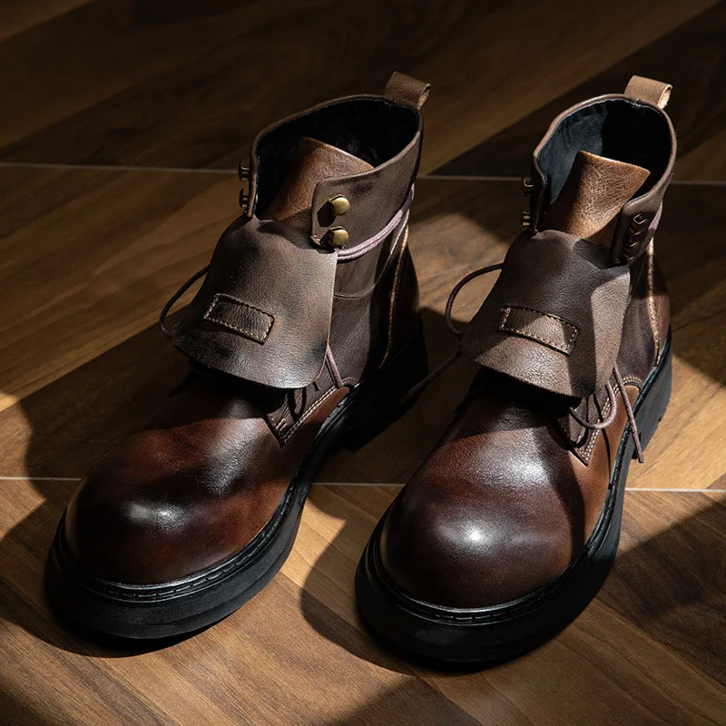 

Винтажные мужские ботинки челси из натуральной кожи, роскошные качественные удобные осенние модные мужские туфли ручной работы с круглым носком