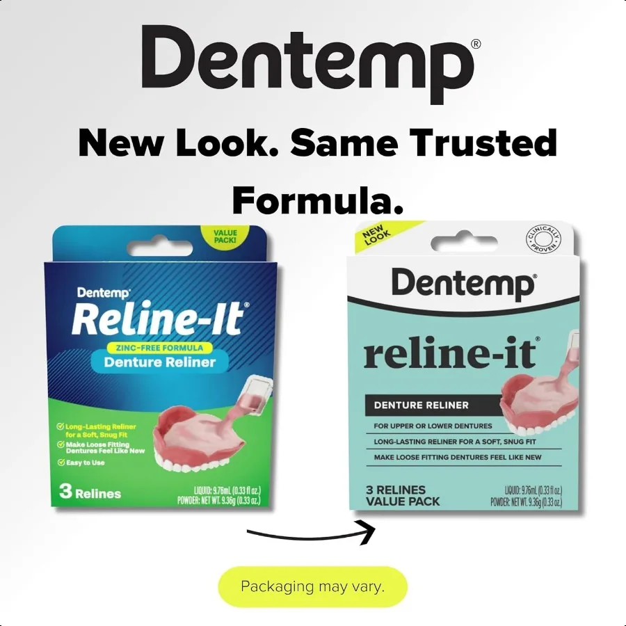 Kit per reline della protesi Value Pack Formula avanzata Reline It Protesi Reliner Kit per protesi per rimontare e stringere le protesi sia verso l'alto