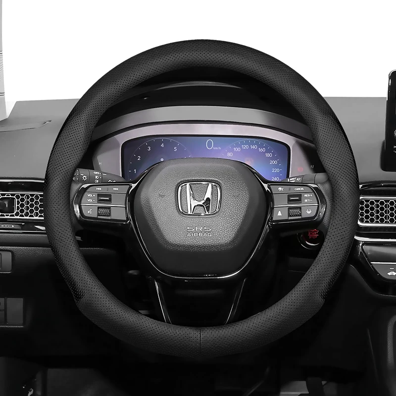 Housse de volant en cuir respirant ultra-mince pour Honda, adaptée à Civic Fit 8Th Gen 8 City Accord 9 10 Vezel Freed Breeze 7 Jade Shuttle Xrv Crosstour Insight Stream Rn6