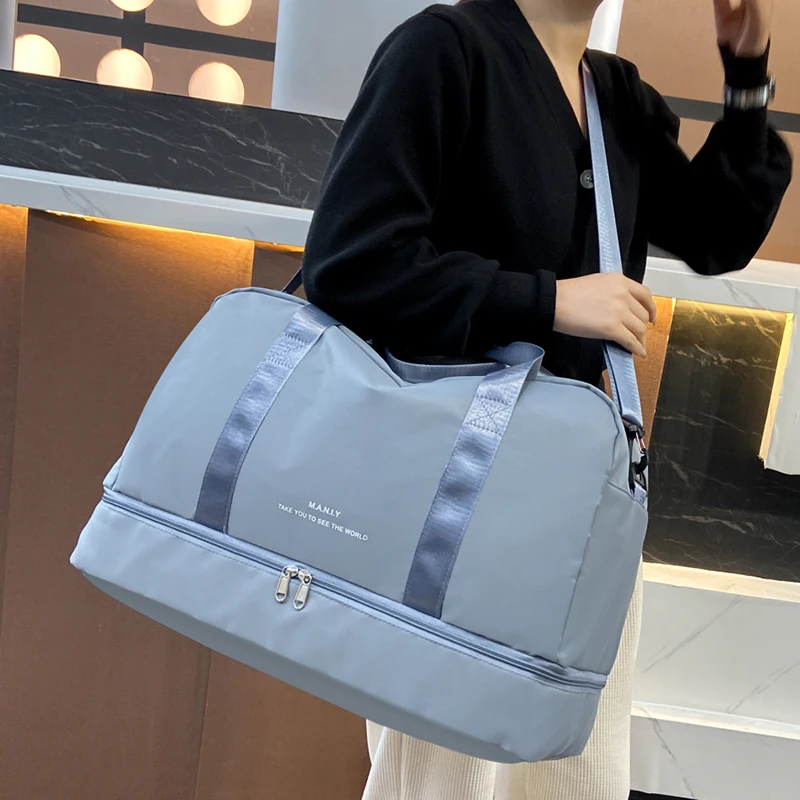 حقيبة سفر رياضية ذات سعة كبيرة، حجرة أحذية مستقلة، حقيبة يد للياقة البدنية، حقيبة كتف واحدة لعطلة نهاية الأسبوع طوال الليل #2