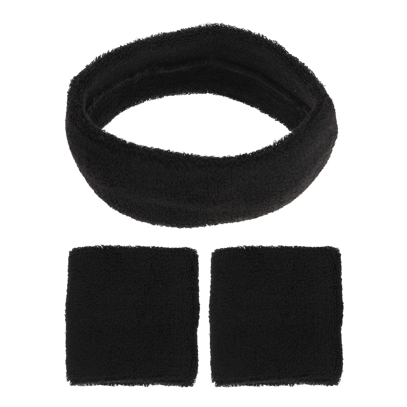 

1 set Headband Wristband Set Sweat-Absorbing Sports Wrist Guard Elastic Durable for Golf Tennis Basketball Yoga Fitness Training