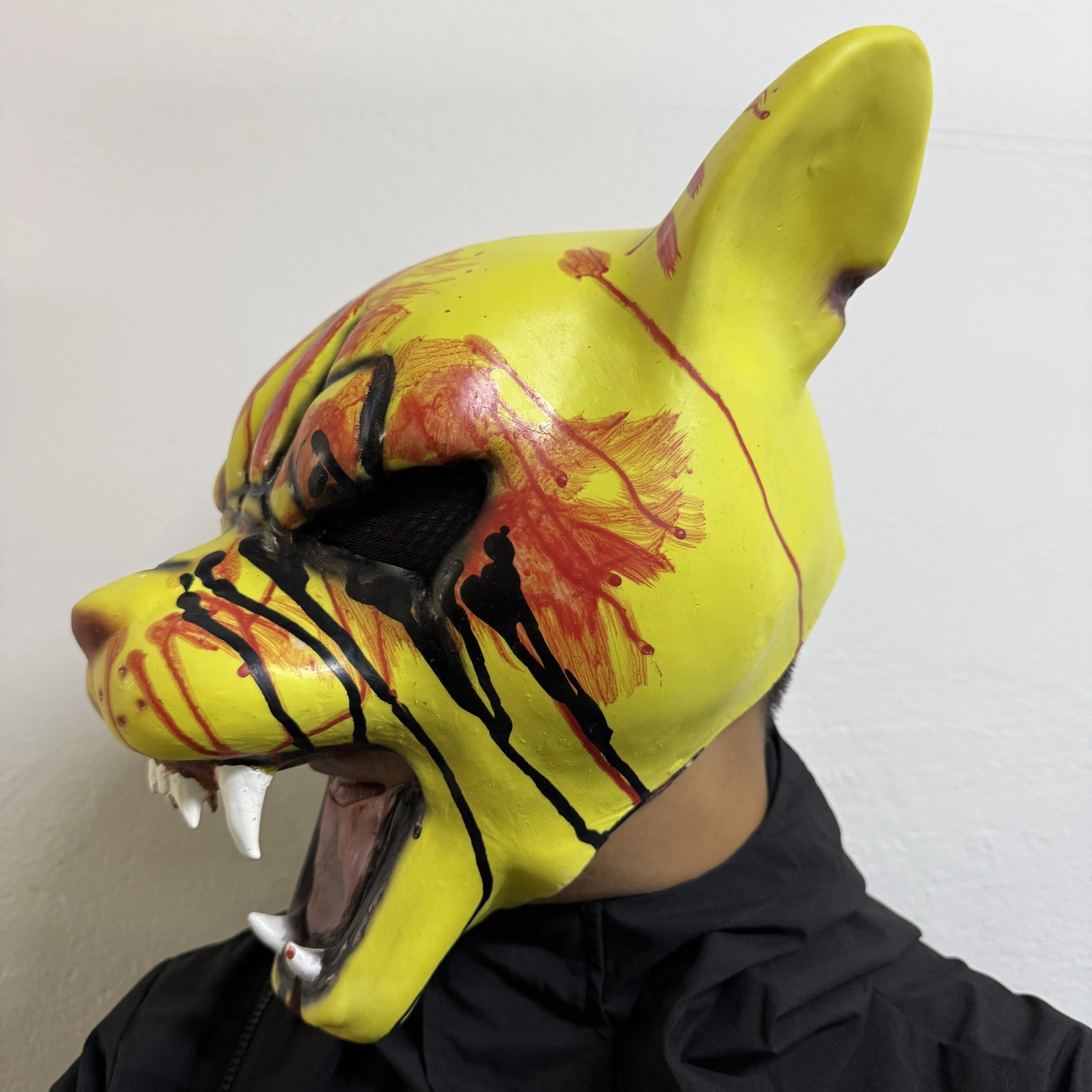 Erschreckendes Biest Miami Tony Mask Bloody Tiger Style Erschreckende Latexmaske | Halloween Party Rollenspiel Kostüm Requisiten, geeignet – Detail 3