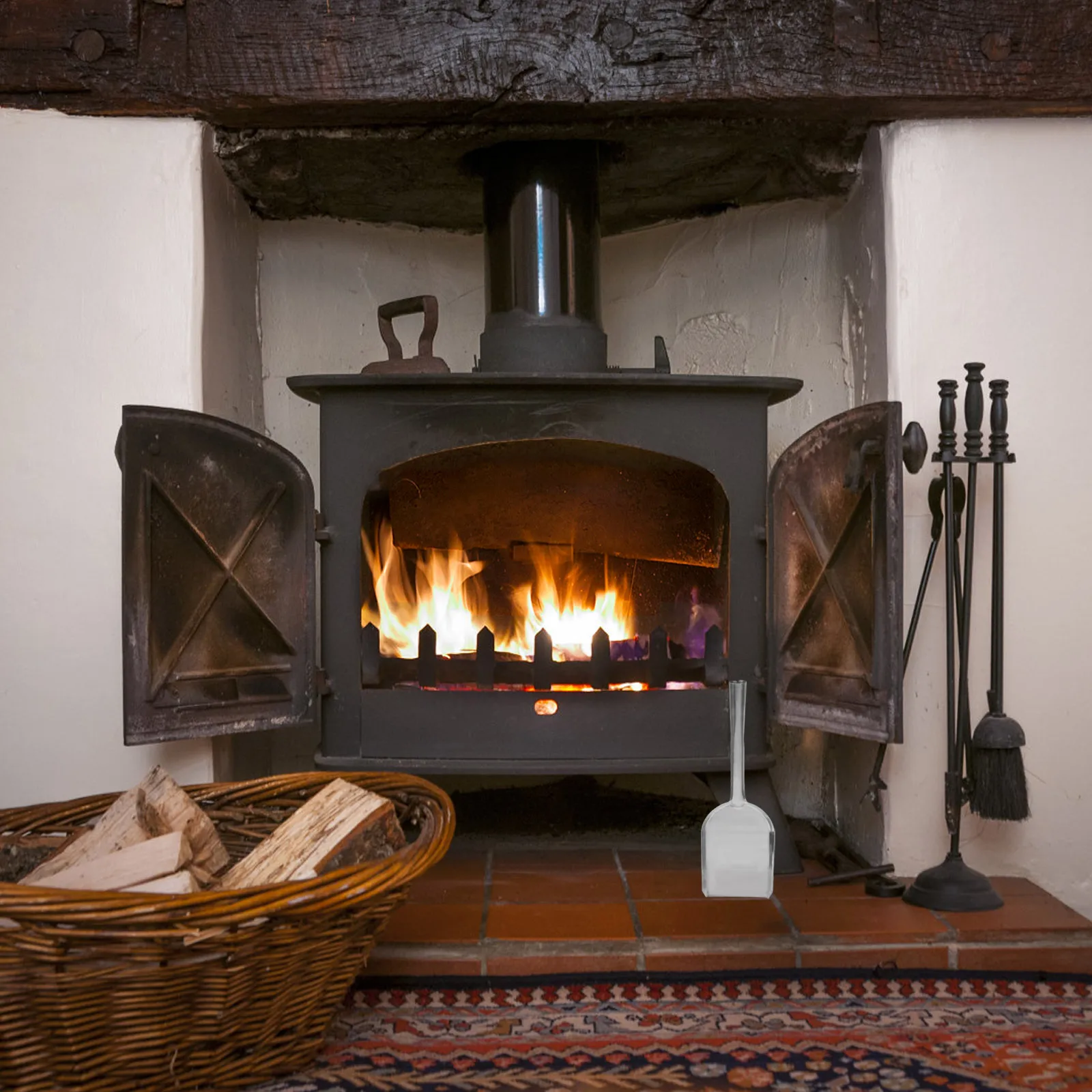 

15 Inch Stainless Steel Fire Pit Ash Shovel Heavy Duty Coal Charcoal Scoop Indoor Fireplace Bbq Accessories Fireplace Coal Scoop