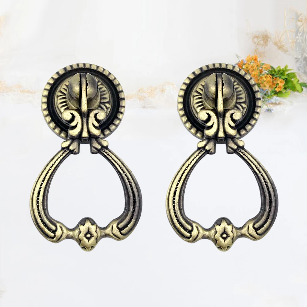

2Pcs Zinc Extra Thick Chrome Finish Pull Ring H Cabinets Knobs Dresser Knobs for Kitchen Cabinets Modern Style