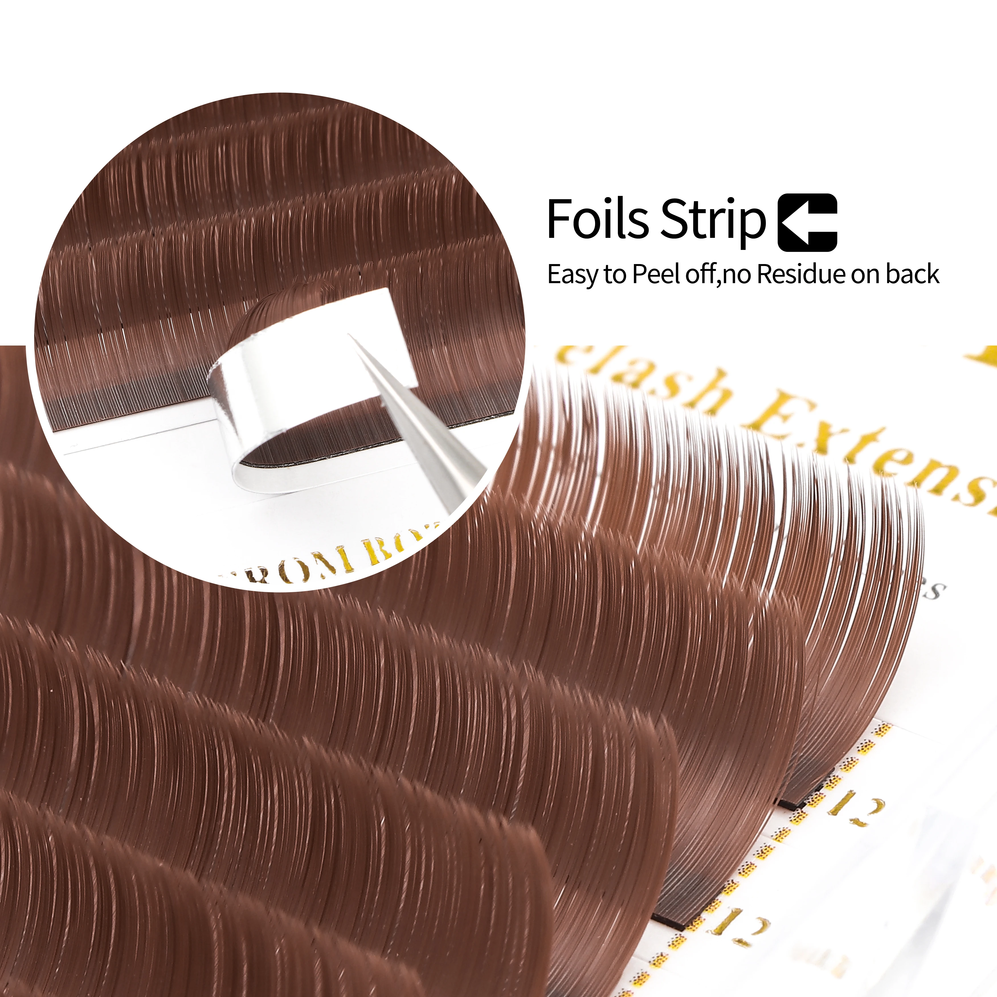 Mink Hair Flat Lash Extensions in Brown and Grey