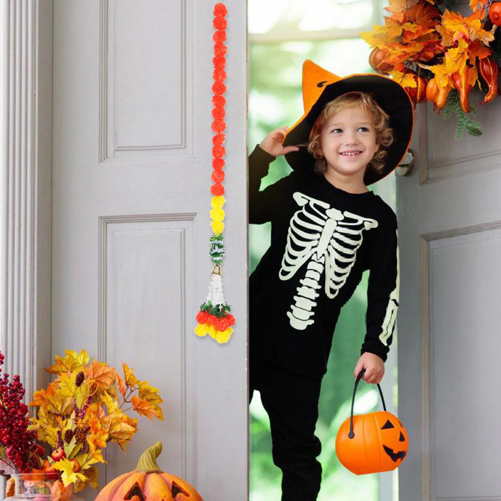 

Marigold Garland Good for Festival Decoration Wedding Pooja Artificial Flowers Home Diwali Halloween Navratri Day of Dead