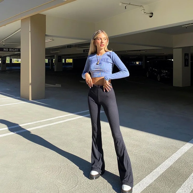 

Брюки с высокой талией, женские брюки, повседневные офисные женские брюки с разрезом спереди, сексуальные женские облегающие брюки, рабочая одежда