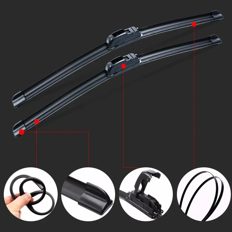 1 Pc Car Windshield Wiper Universal Soft Double Layers Rubber Frameless Bracketless Car Wiper 24