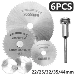 6PCS/Set High Speed Steel Circular Saw Blade Hss Cutting Disc Rotating Drilling Tool Accessories For Wood Plastic And Aluminum