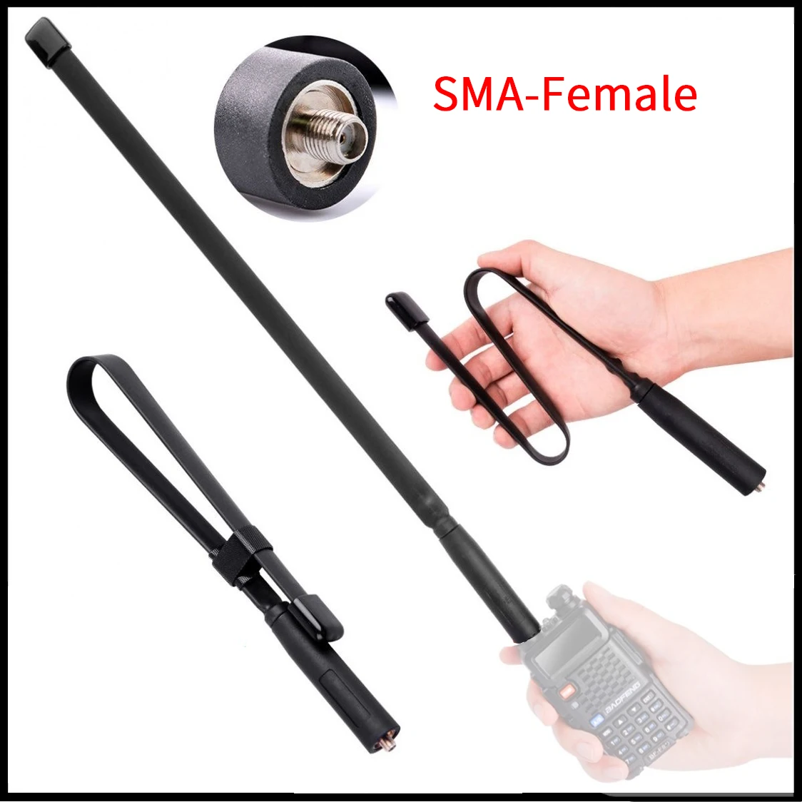 For Baofeng UV-5R UV-82 UV-9R UV-S9 plus  Walkie Talkie cs Tactical Foldable Antenna SMA-Female VHF UHF Dual Band