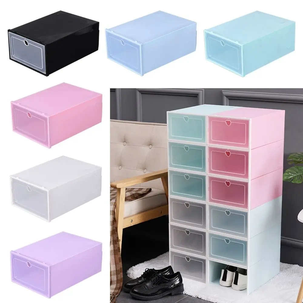 Plastic Foldable Protection Rack Footwear Holder Clear Shoes Storage Box Shoe Organizer Shoe Cabinet