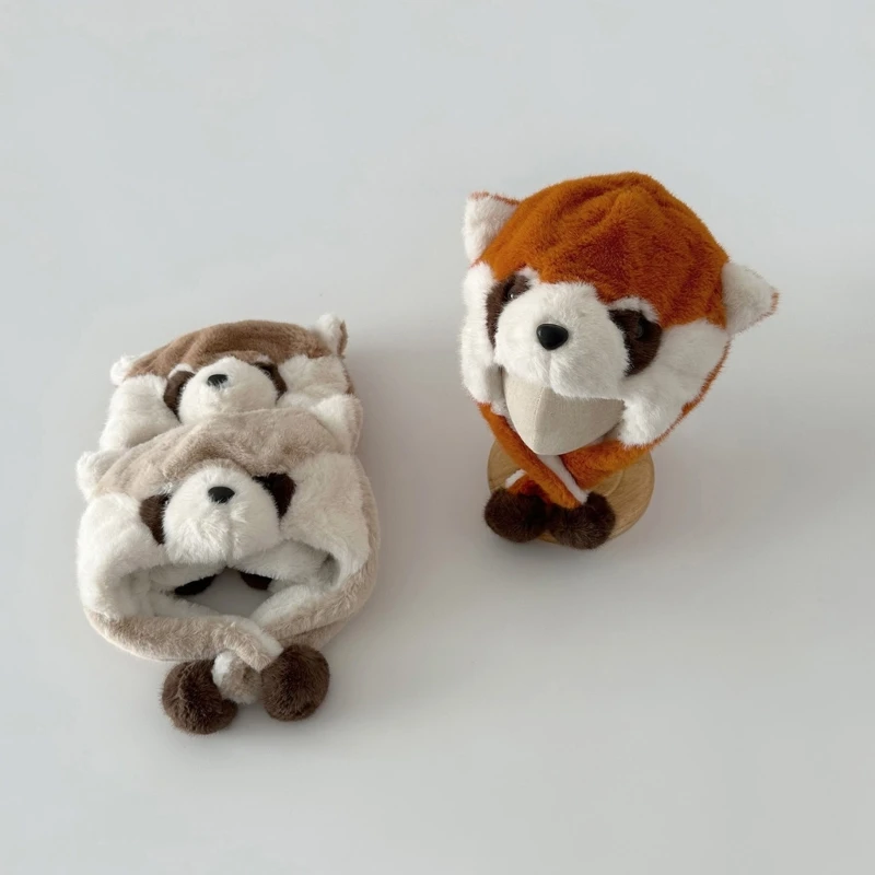 الشتاء يندبروف الأطفال لينة أفخم إيرفلاب القبعات الدب الصغير على شكل أغطية الرأس ل 3 4 5 6 7 8 9 القديمة الاطفال الملحقات #3