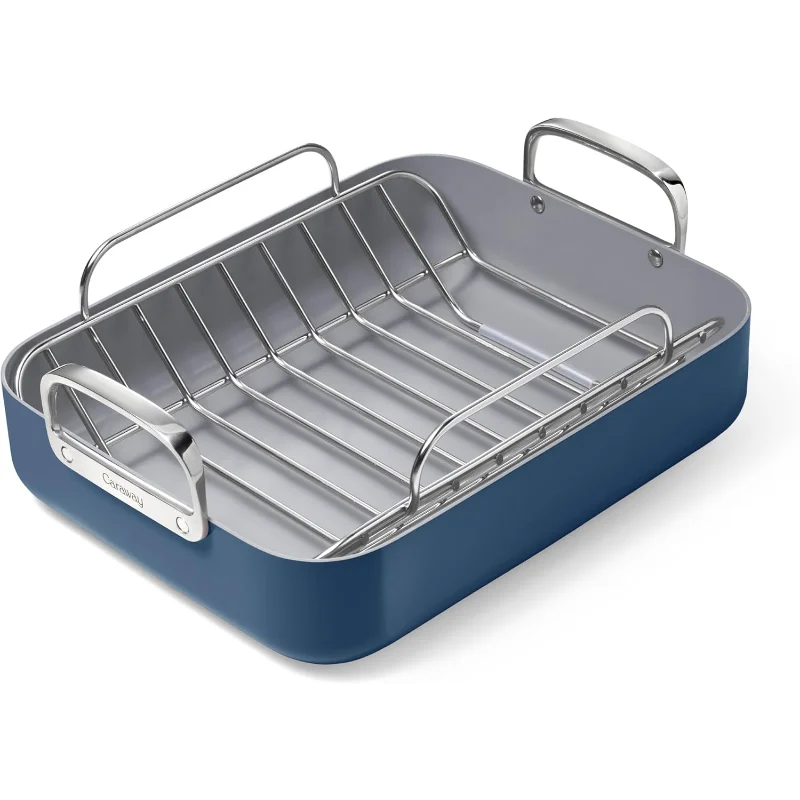 

Caraway Roasting Pan, 16x13” Roasting Pan with Rack, Non-Stick Ceramic Coated, Non Toxic, PTFE & PFOA Free - Oven Safe