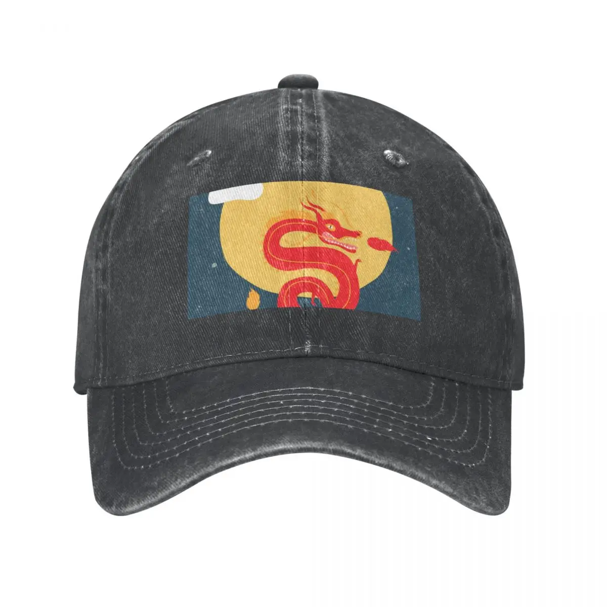 Dragon with Fire, Artwork Cowboy Hat Thermal Visor Custom Cap Mens Caps Women's