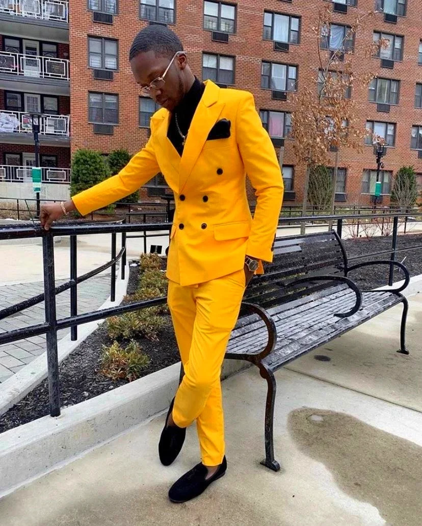 

Мужские костюмы из двух предметов, двубортный пиджак с пиковыми лацканами, модная деловая мужская одежда, повседневные приталенные смокинги для свадебной вечеринки и жениха