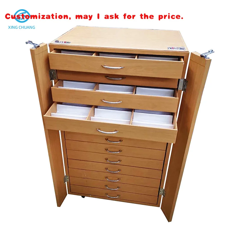 

custom.Wooden Glasses Storage Suitcase Eyewear Display Showcase Exhibition Sunglasses Display Cabinet with Wheel Trolley