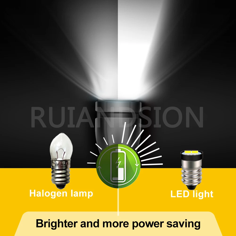 E10 Mini LED Bulb 3V 6V 12V Flashlight Torch Lamp Screw Base Warm White LED Replacement for Lantern Indicator Camping Light 2PCS