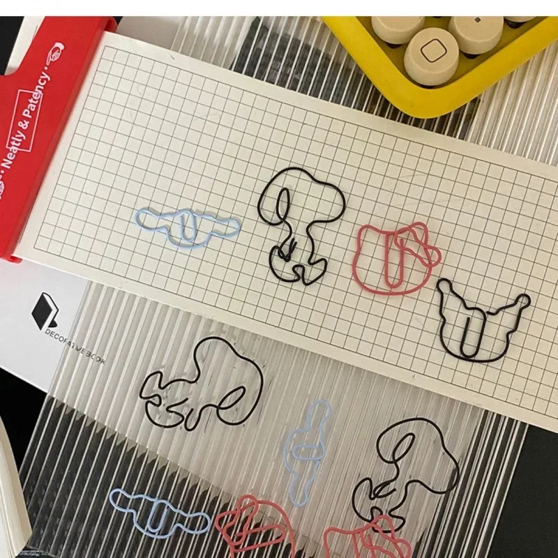 10pcs Cartoon Anime Snoopy Cute Styling Paperclip Kawaii Kuromi Student Metal Bookmark Creative Clamp Sanrio Decoration Gift