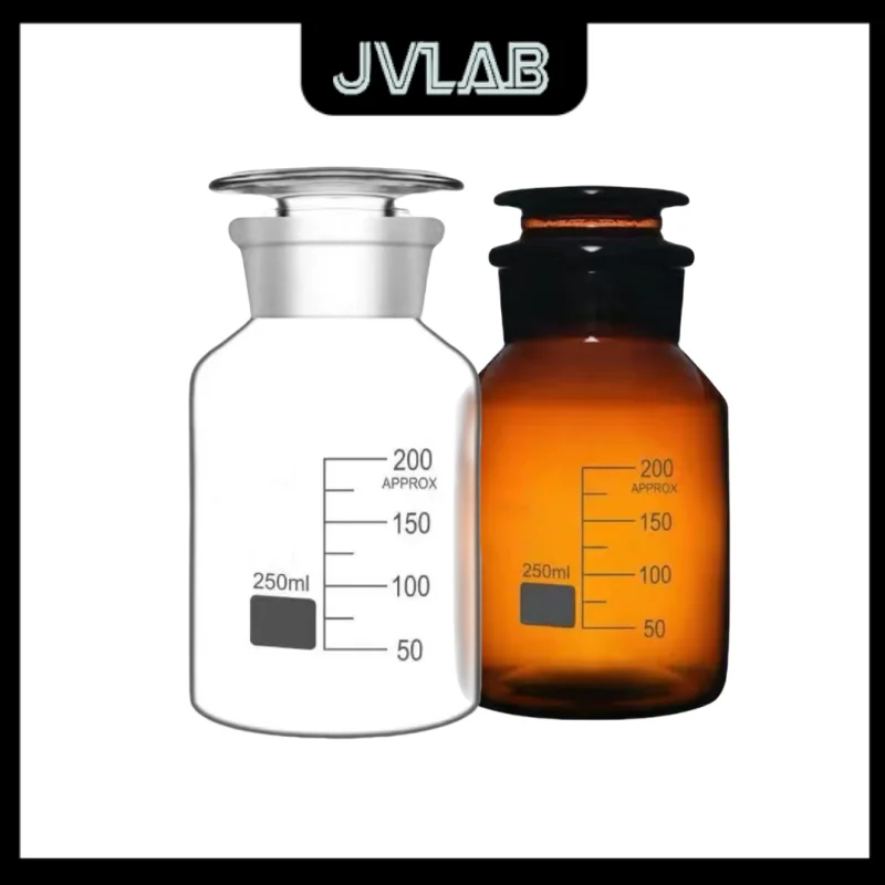 

Wide-Mouth Bottles Borosilicate Glass Reagent 60-1000ml Graduated Clear Brown Lab BottlesPrecision Markings JVLAB