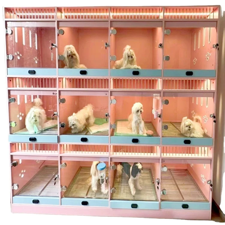 Custom Indoor Luxury Wooden Cat Furniture Breeding Luxury Cat House Luxury Cat Dog Pet Villa Nest Bed Cage Display Cage Cabinet