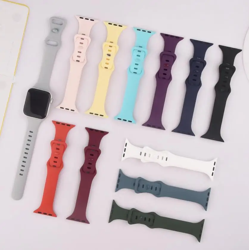 Silicone Slim Loop for Apple Watch Band 45mm 44mm 40mm 41mm 49mm Elastic Belt Bracelet iwatch Series Ultra 5/4/3/SE/6/7/8 Strap