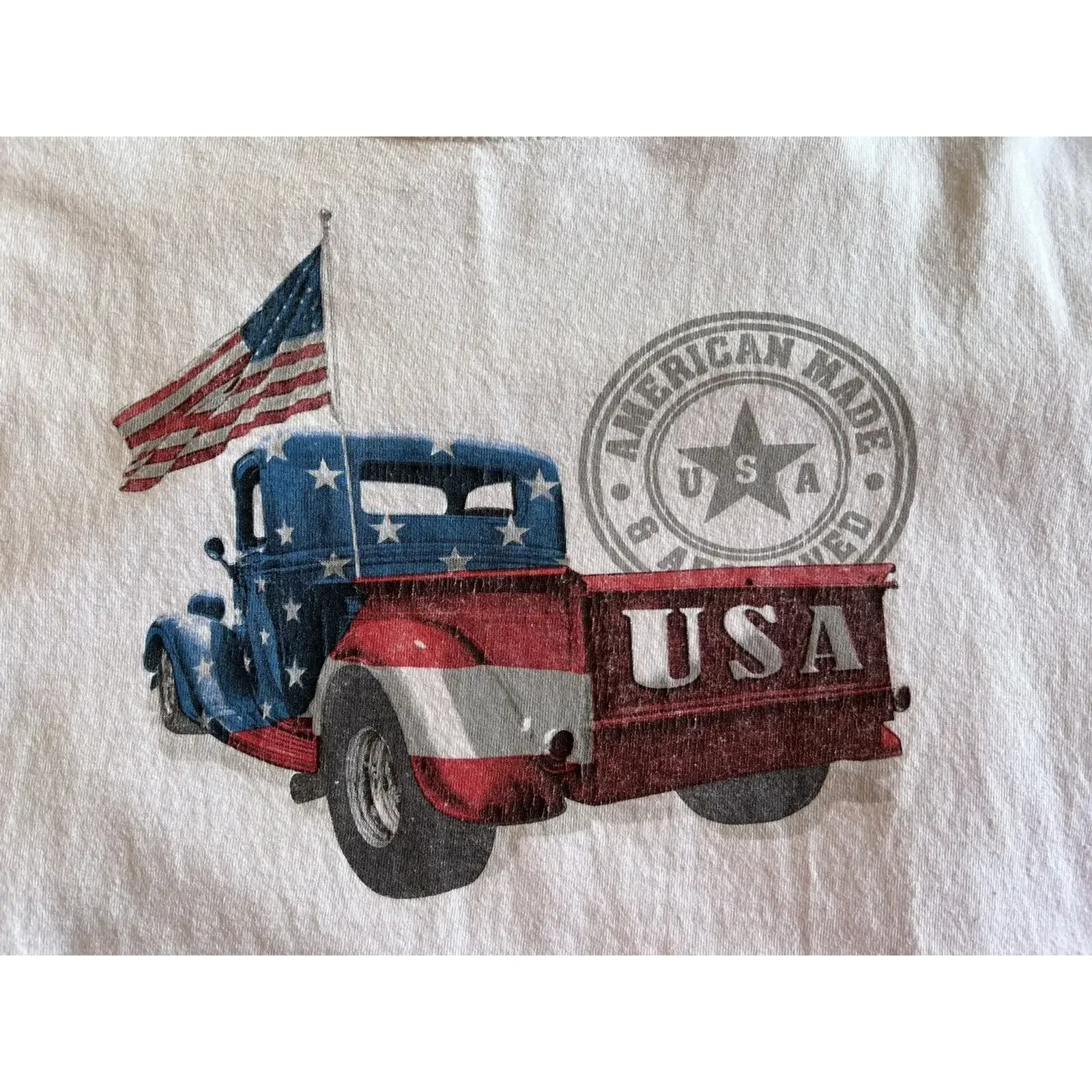 American Flag Pickup Truck Made amp Approved Patriotic Sleeveless T Shirt vintage Washed Stretched homme streetwear Breathable