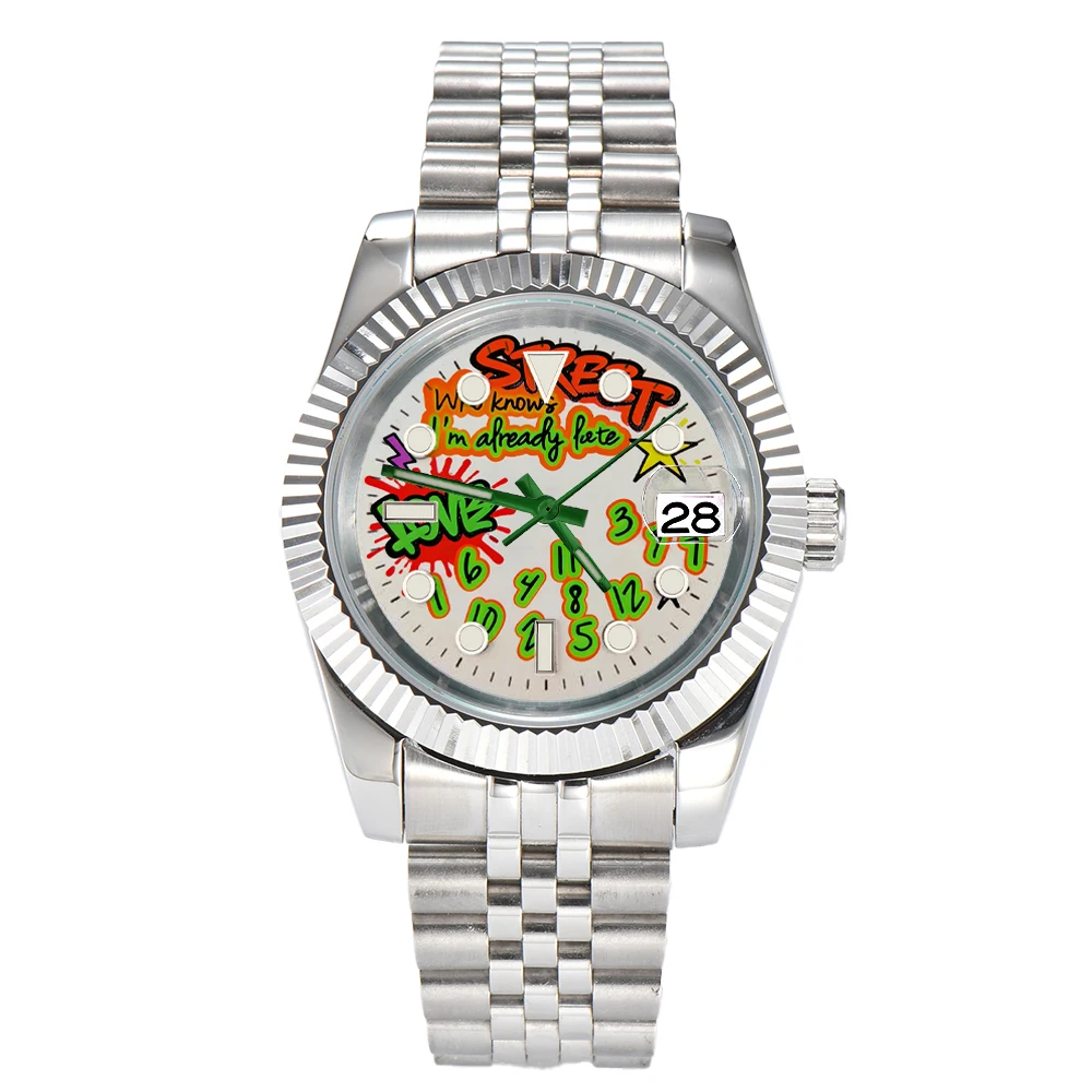 Graffiti Luxury Watch with NH35 Movement, Waterproof