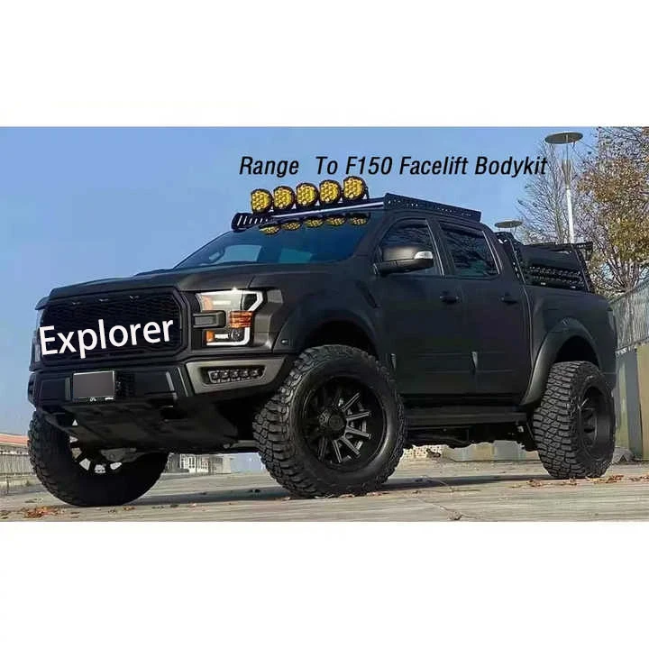المعدل لـ Ranger T6 T7 T8 2012-2020 إلى F150 Raptor Facelift Kit المصد الأمامي الفولاذي لسيارة Ford Ranger T6 Raptor Body Kitcustom