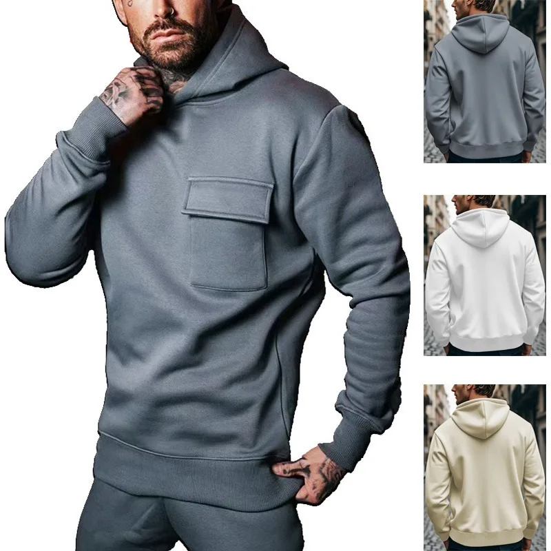 

2025 Men's Spring/Fall Hoodie - Casual Cotton-Like Pullover Pocket, Oversized Fit Hooded Streetwear