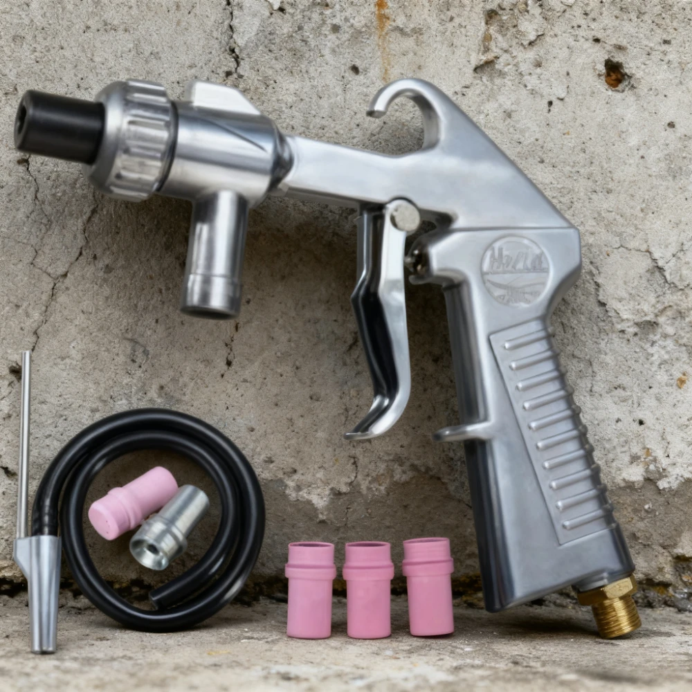 Car sandblasting gun kit, glass rust removal tool, sandblasting gun siphon feeding gun nozzle rust removal abrasive machine