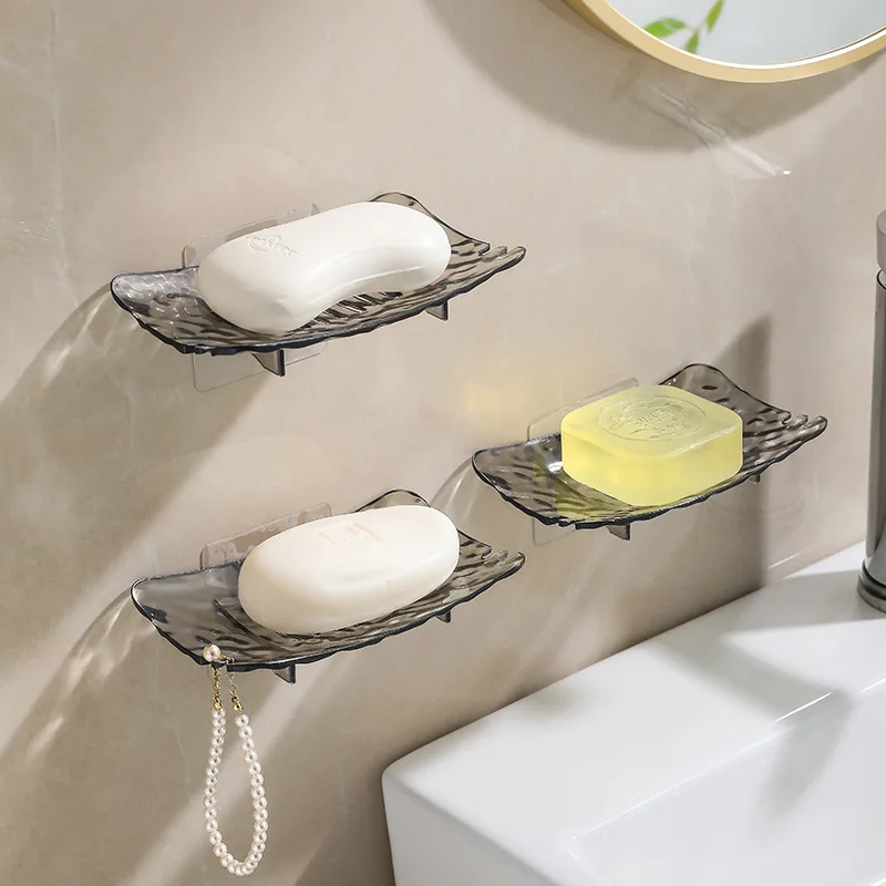 No Punching Suction Cup, Soap Box, Drain Wall-mounted Pet Glacier Pattern Soap Rack, Washing Table, Bathroom Rack.