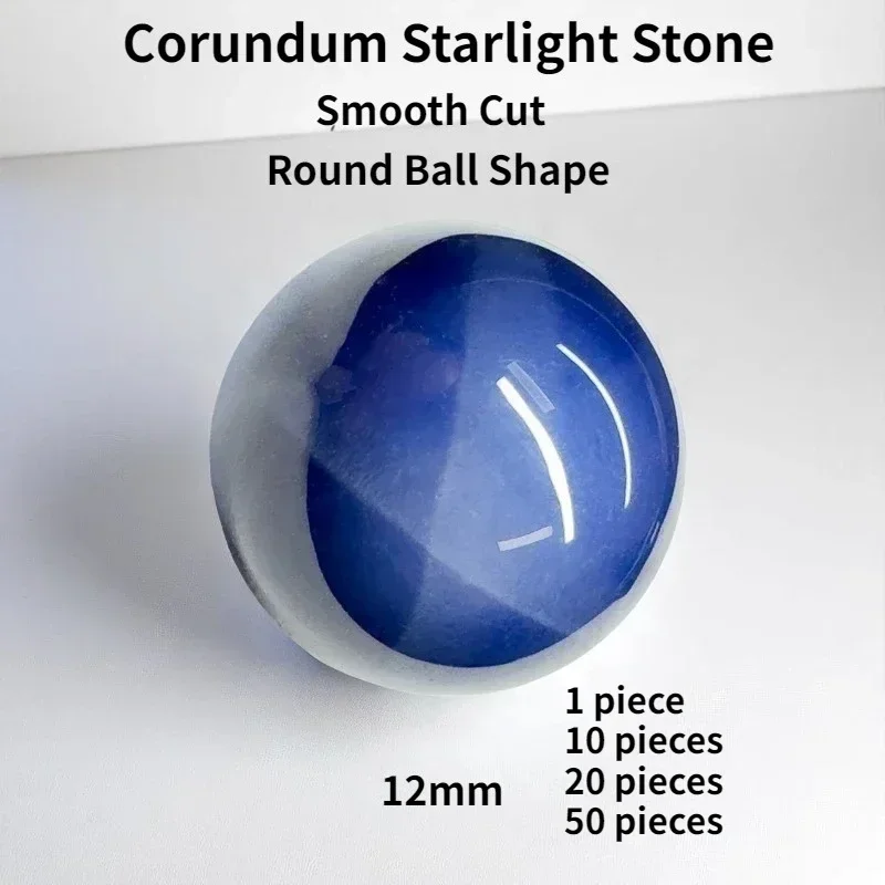 

Round Ball Shape Corundum Starlight Stone Smooth Cutting Cabochon Cut Gemstones Bead for Diy Jewelry Making Material